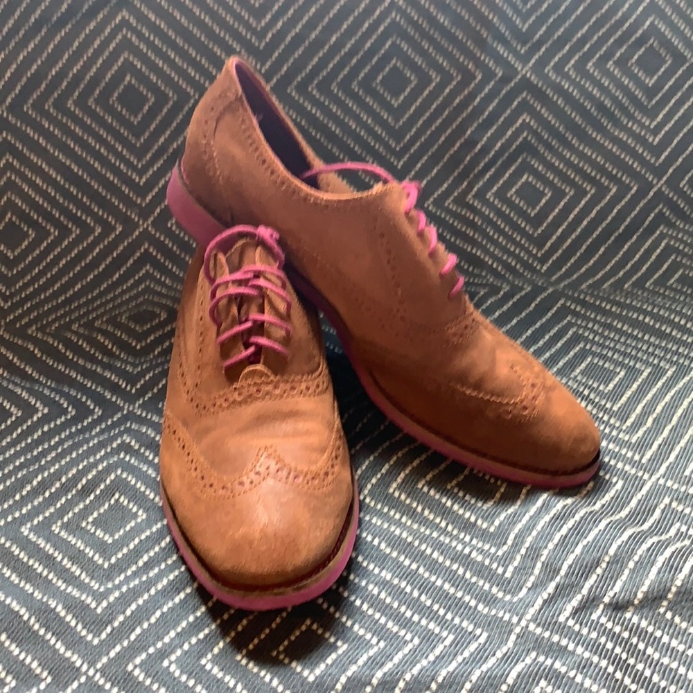 Cole Haan Oxfords with amazing pink detail